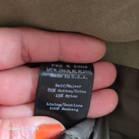 rag & bone womens Sz 0 olive green utility jacket snap and zip up - Picture 8 of 8